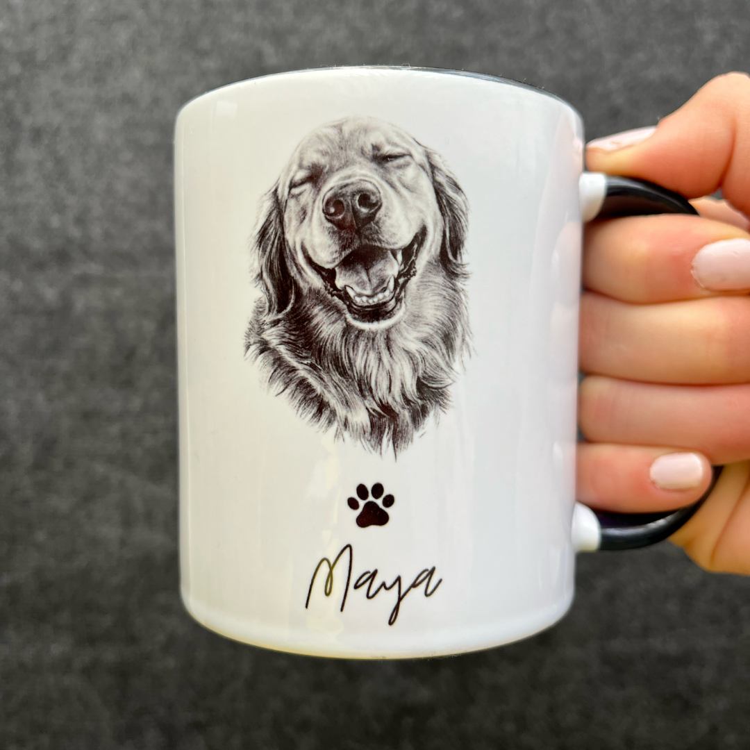 Kişiye Özel "Kara Kalem" Temalı Evcil Hayvan Tasarımlı Kupa