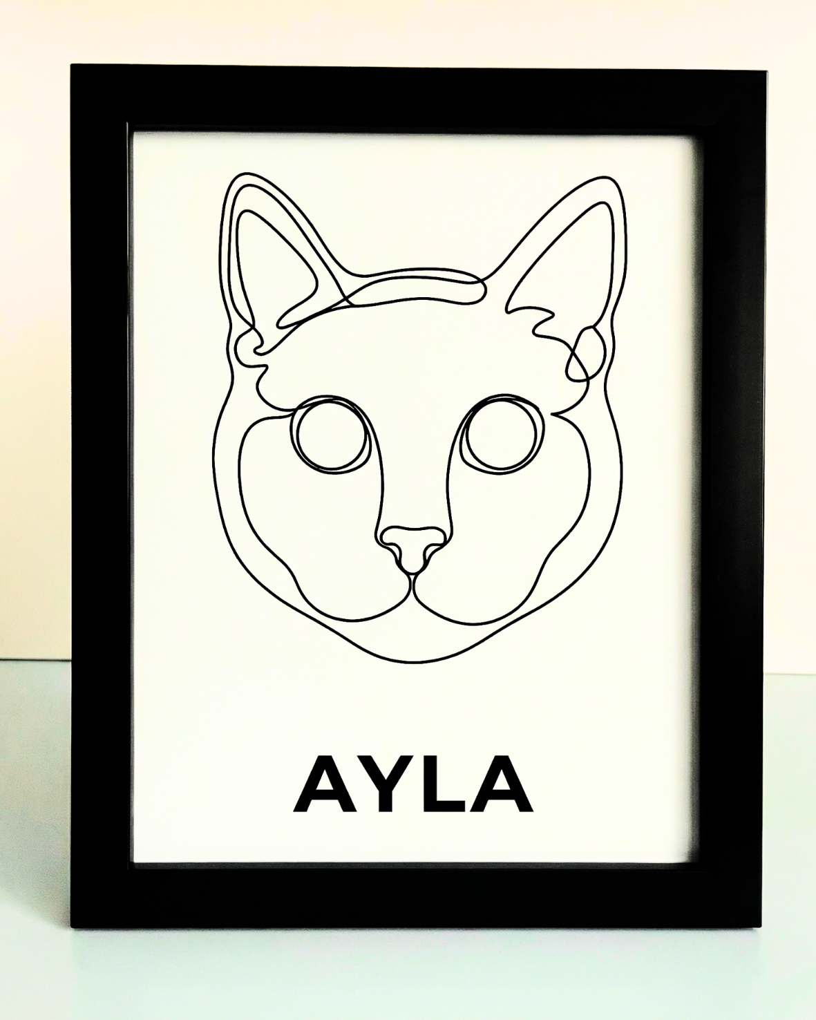 Kişiye Özel "Line Art" Temalı Evcil Hayvan Tasarımlı Tablo