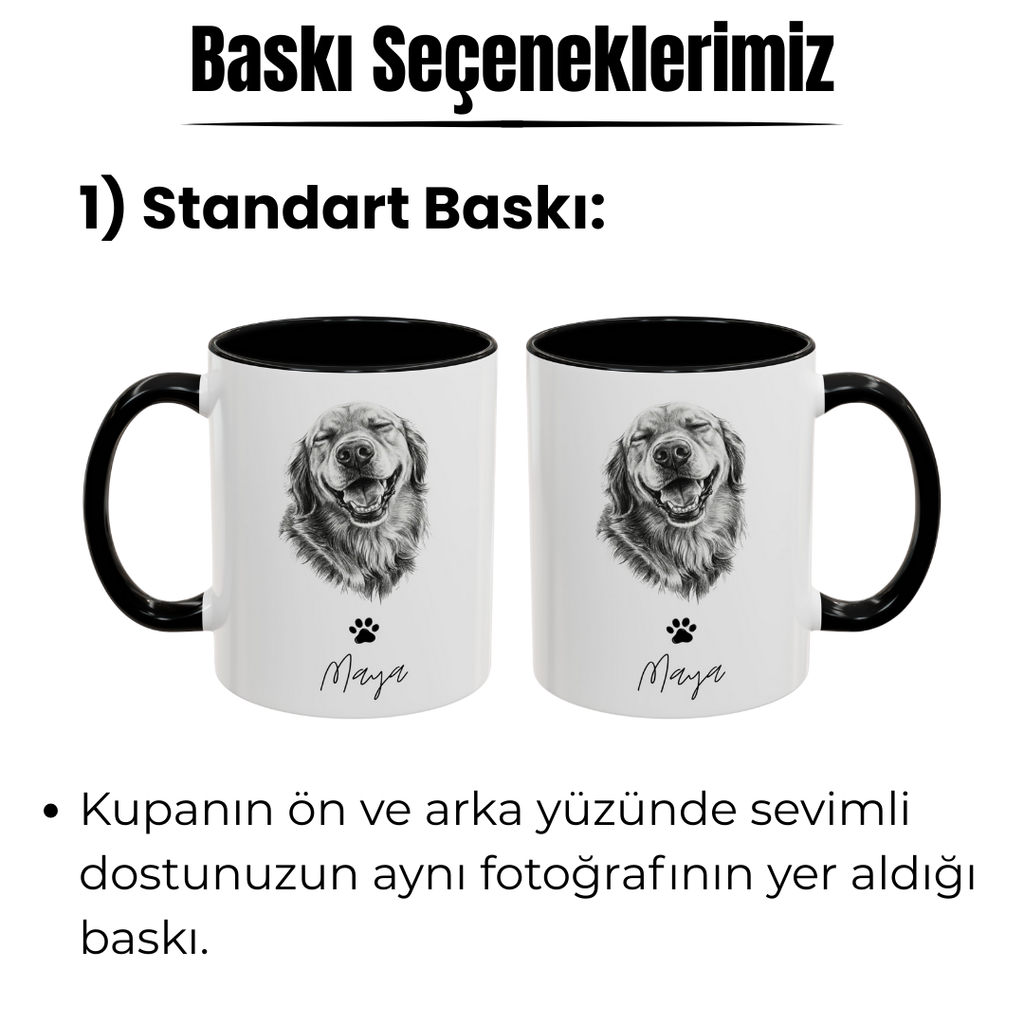 Kişiye Özel "Kara Kalem" Temalı Evcil Hayvan Tasarımlı Kupa