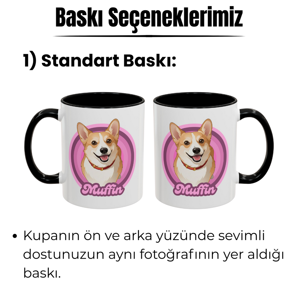 Kişiye Özel "Vintage Arma" Temalı Evcil Hayvan Tasarımlı Kupa