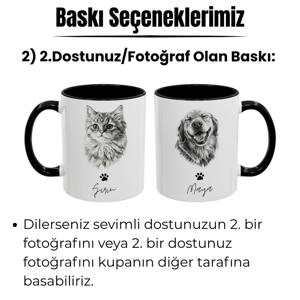 Kişiye Özel "Kara Kalem" Temalı Evcil Hayvan Tasarımlı Kupa