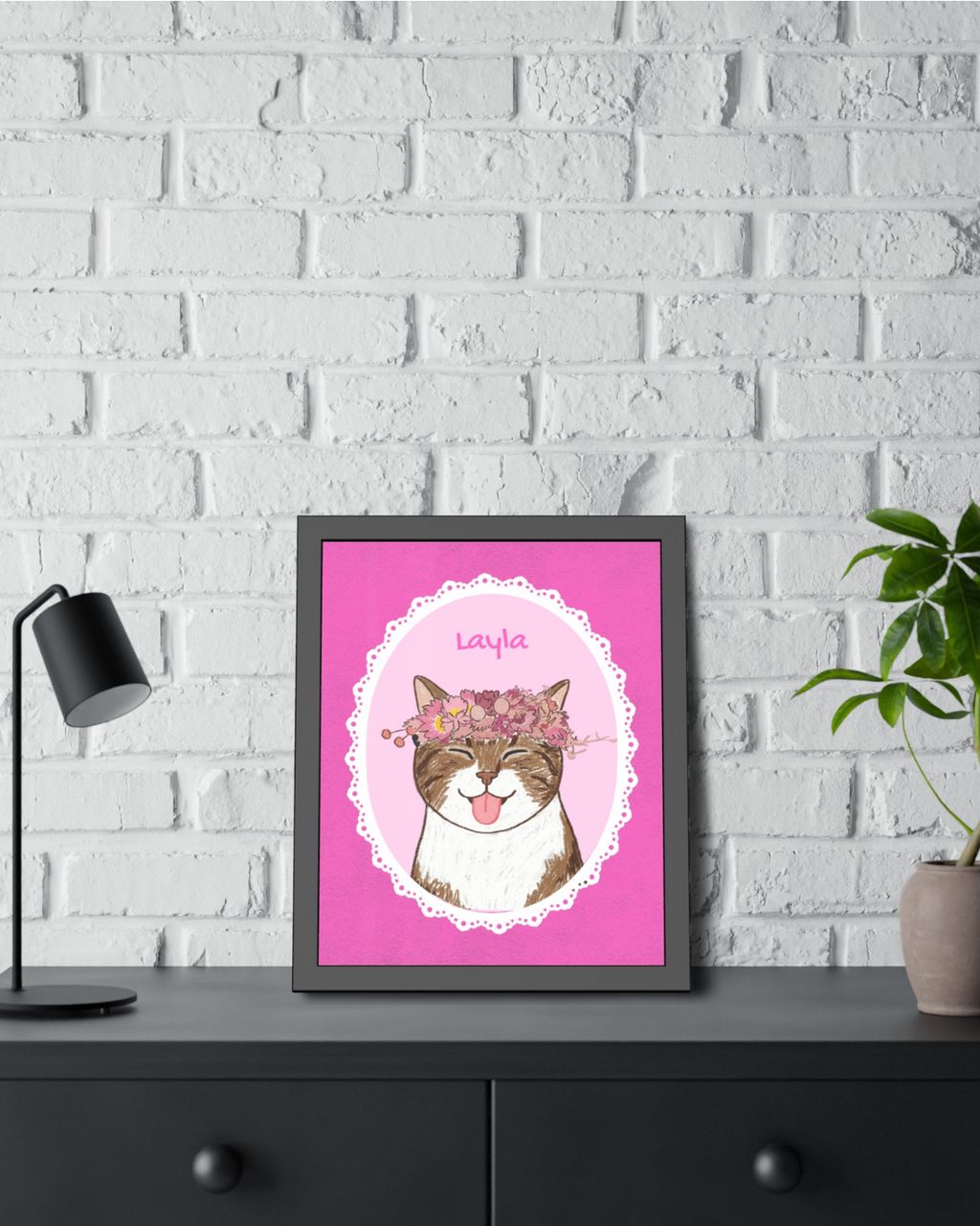 Kişiye Özel "Badly Drawn" Temalı Evcil Hayvan Tasarımlı Tablo