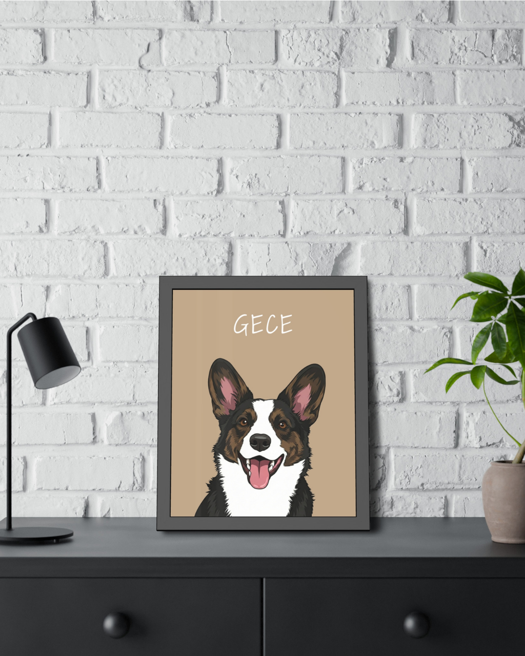 Kişiye Özel "Illustrated Art" Temalı Evcil Hayvan Tasarımlı Tablo