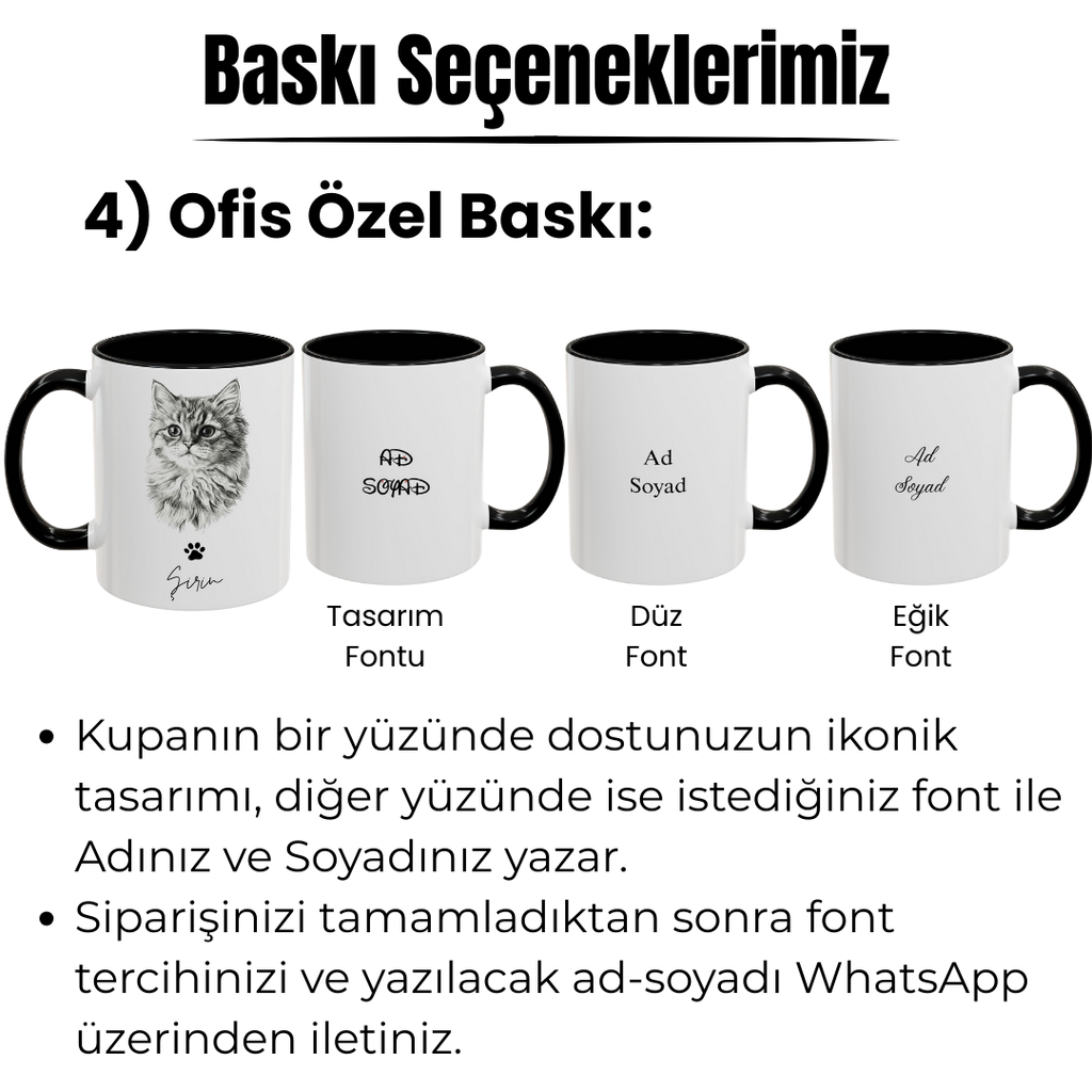 Kişiye Özel "Kara Kalem" Temalı Evcil Hayvan Tasarımlı Kupa