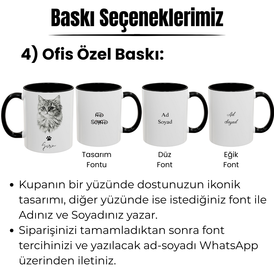 Kişiye Özel "Kara Kalem" Temalı Evcil Hayvan Tasarımlı Kupa