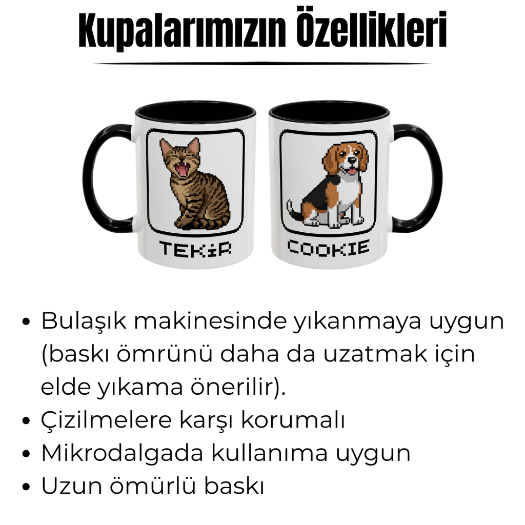Kişiye Özel "Retro Oyun Karakteri" Temalı Evcil Hayvan Tasarımlı Kupa