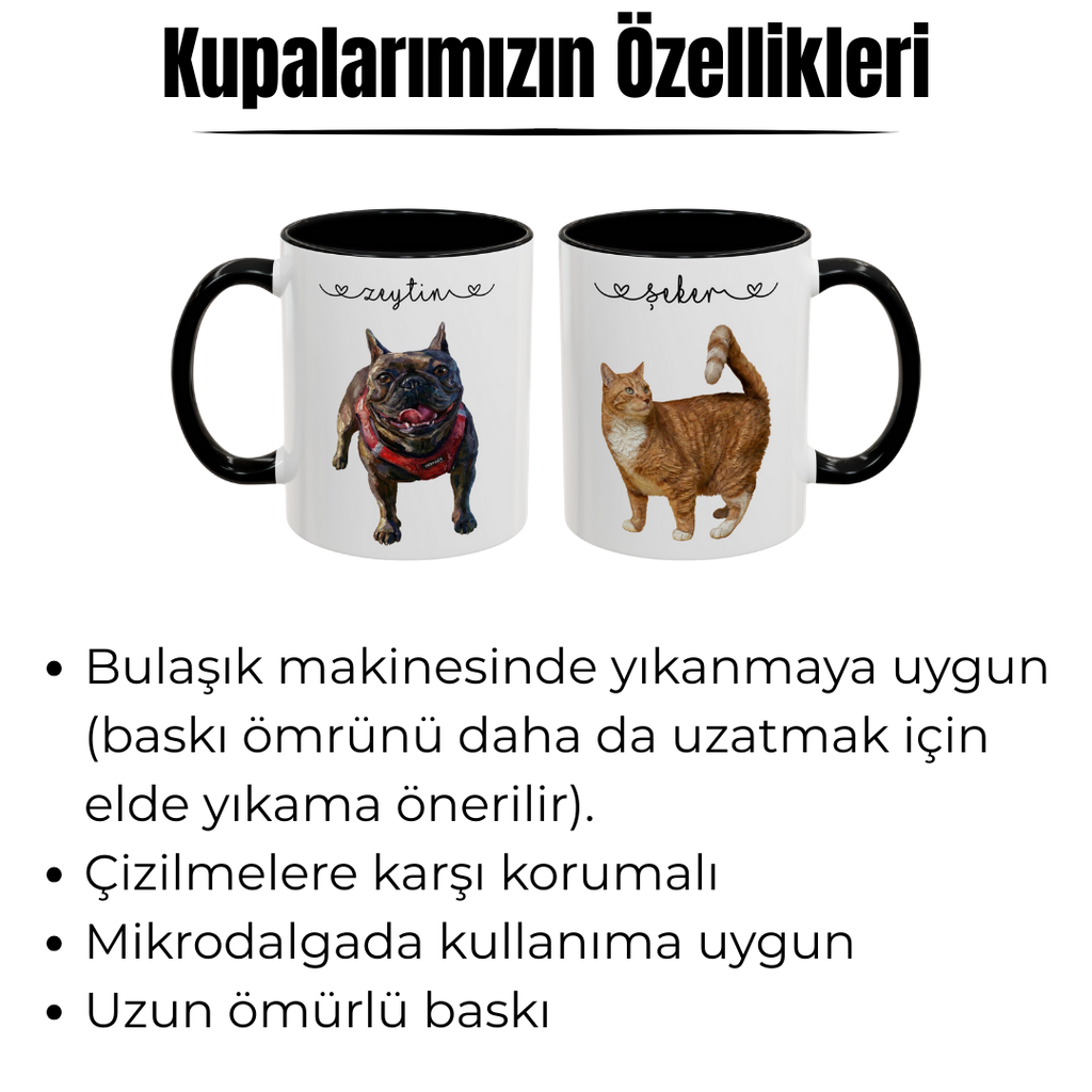 Kişiye Özel "Yağlı Boya" Temalı Evcil Hayvan Tasarımlı Kupa