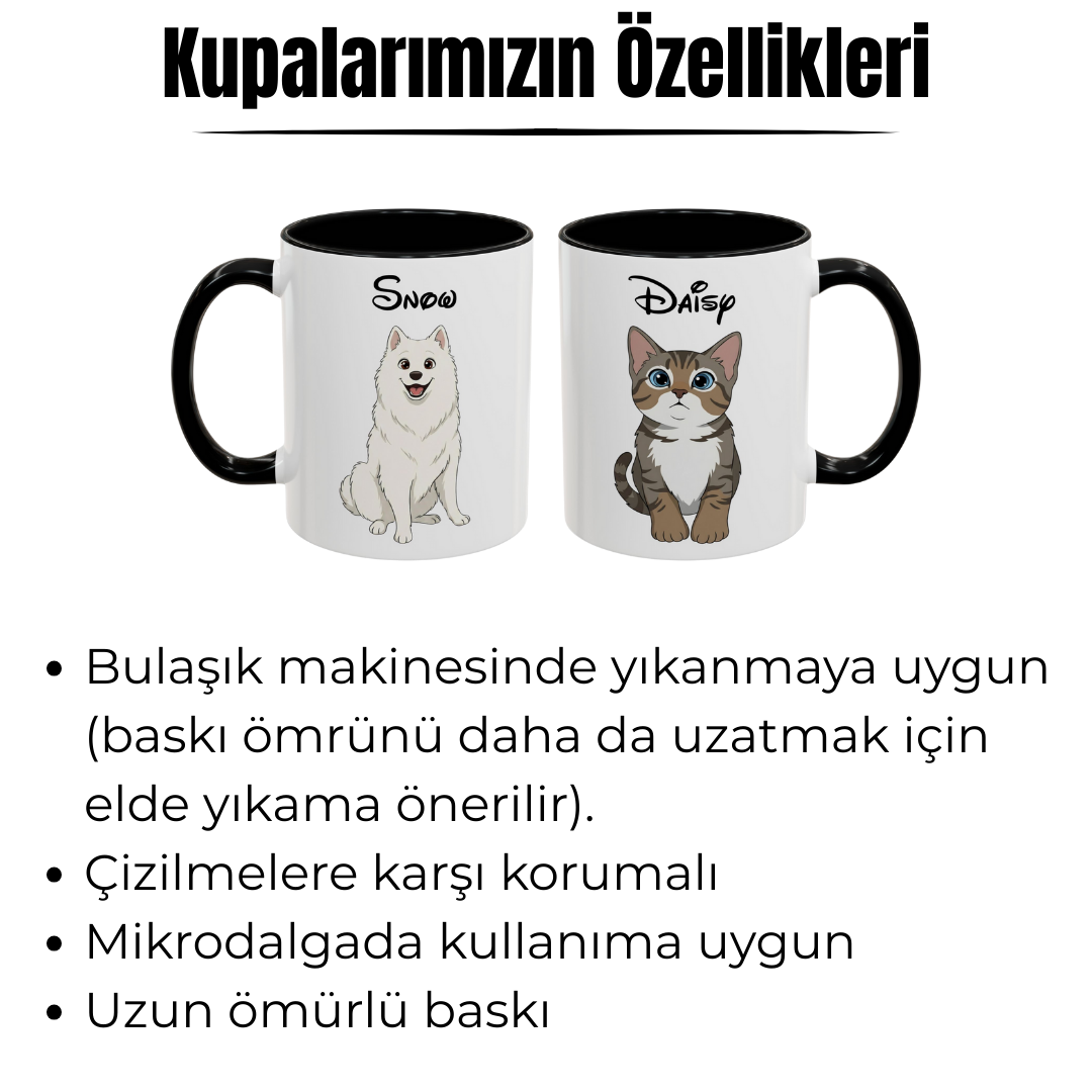 Kişiye Özel "Disney Kahramanı" Temalı Evcil Hayvan Tasarımlı Kupa